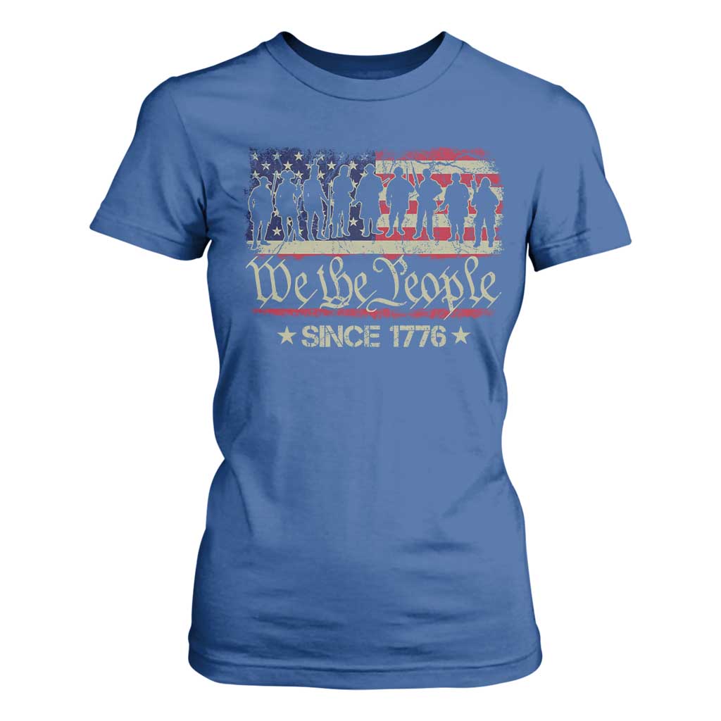 We The People Since 1776 T Shirt For Women 250 Years America Anniversary Vintage American Flag TS11 Royal Blue Print Your Wear