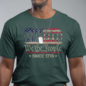 We The People Since 1776 T Shirt 250 Years America Anniversary Vintage American Flag TS11 Dark Forest Green Print Your Wear