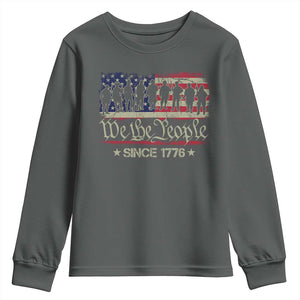 We The People Since 1776 Youth Sweatshirt 250 Years America Anniversary Vintage American Flag TS11 Dark Heather Print Your Wear