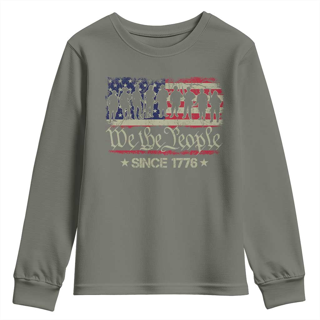 We The People Since 1776 Youth Sweatshirt 250 Years America Anniversary Vintage American Flag TS11 Military Green Print Your Wear