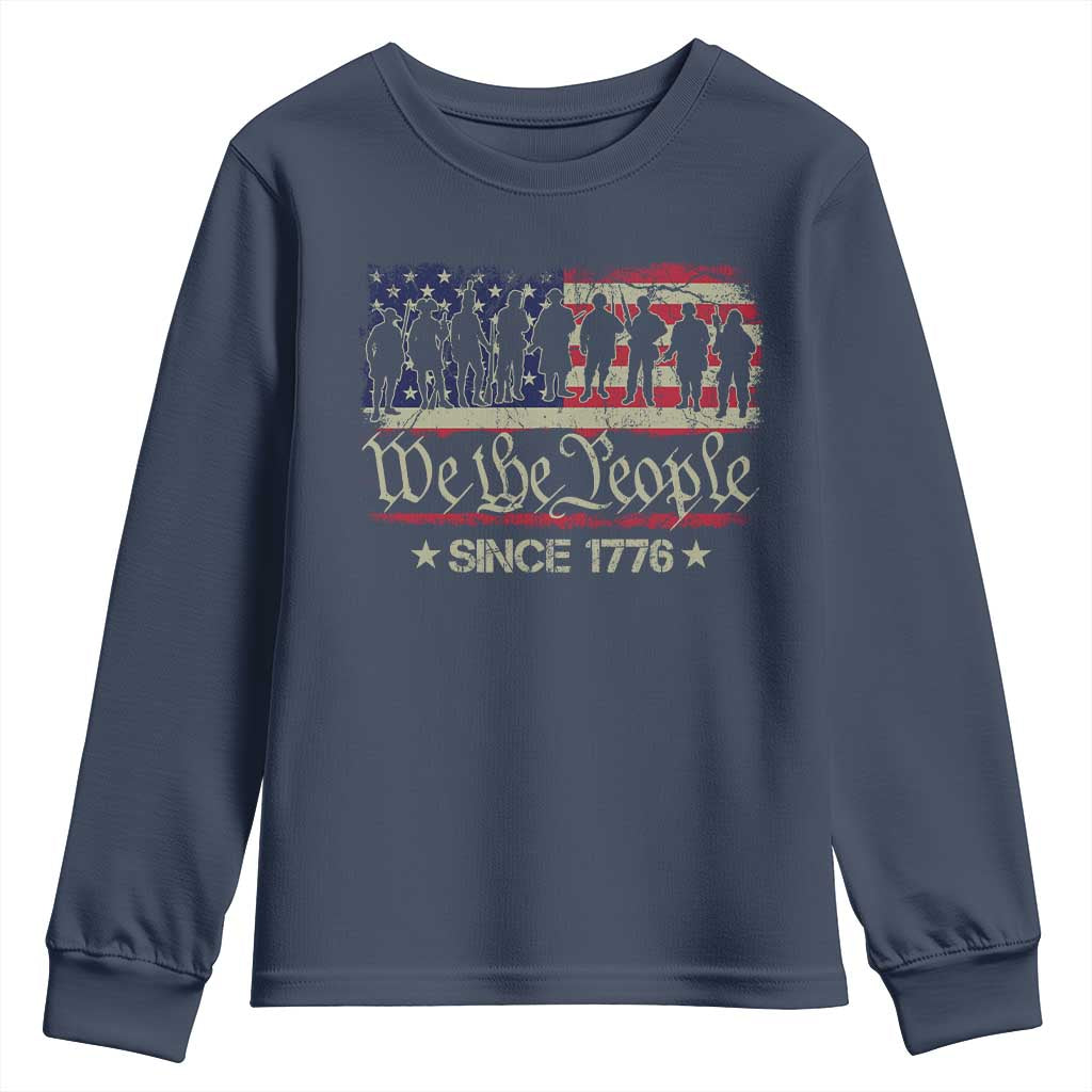 We The People Since 1776 Youth Sweatshirt 250 Years America Anniversary Vintage American Flag TS11 Navy Print Your Wear