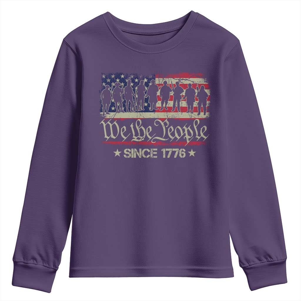 We The People Since 1776 Youth Sweatshirt 250 Years America Anniversary Vintage American Flag TS11 Purple Print Your Wear