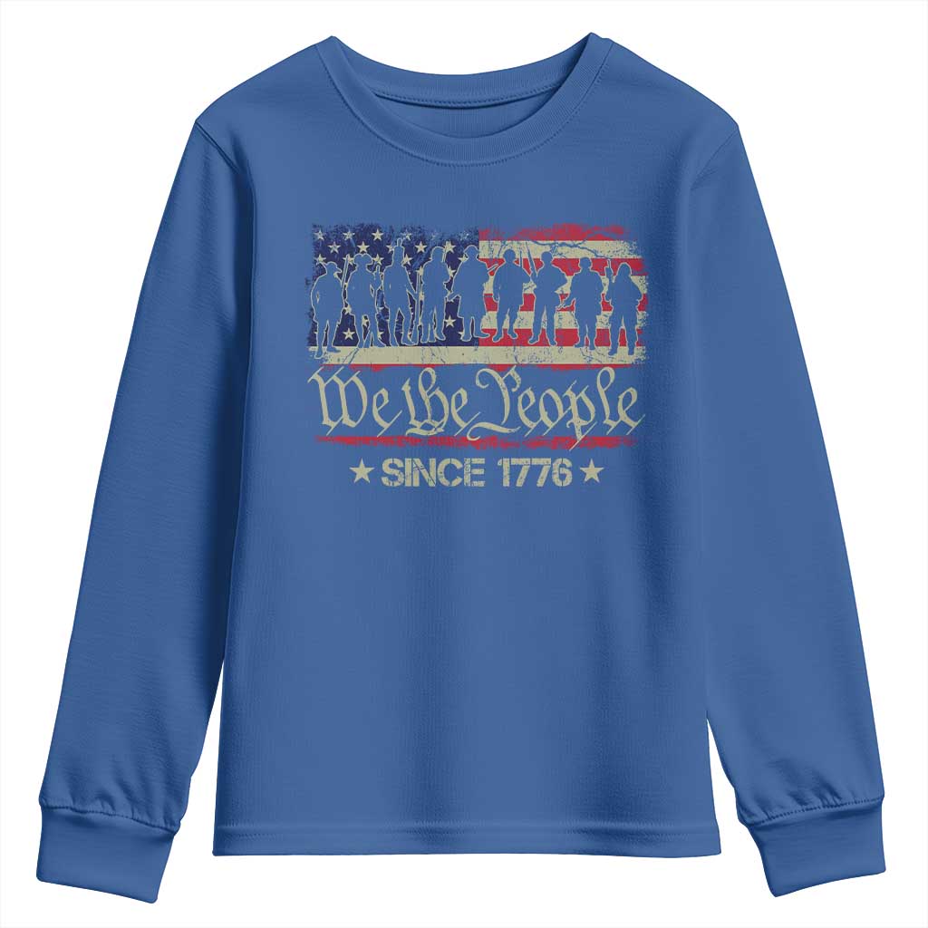 We The People Since 1776 Youth Sweatshirt 250 Years America Anniversary Vintage American Flag TS11 Royal Blue Print Your Wear