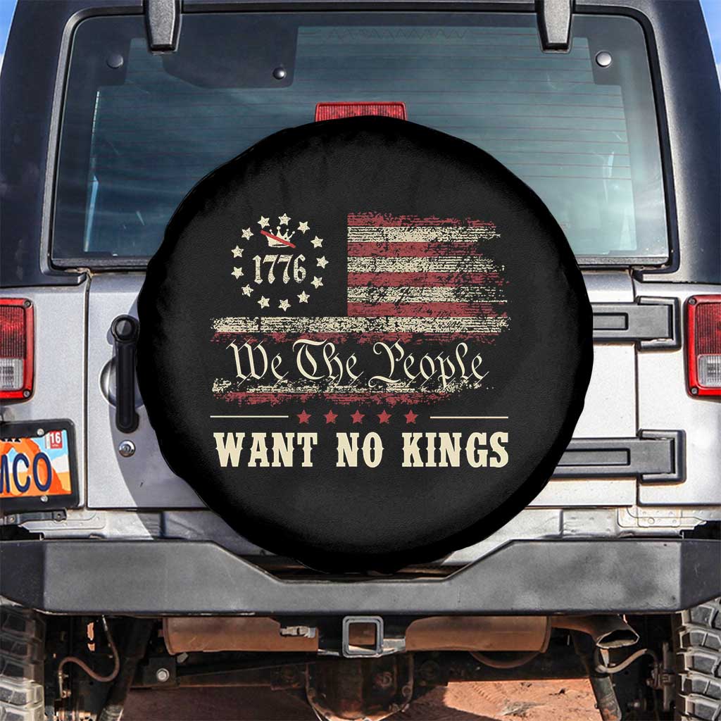 We The People Want No Kings Spare Tire Cover Retro June 14th Vintage 1776 Flag Patriotic TS02 No hole Black Print Your Wear