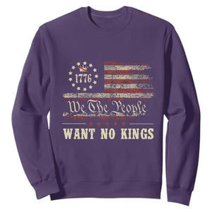 We The People Want No Kings Sweatshirt Retro June 14th Vintage 1776 Flag Patriotic TS02 Purple Print Your Wear
