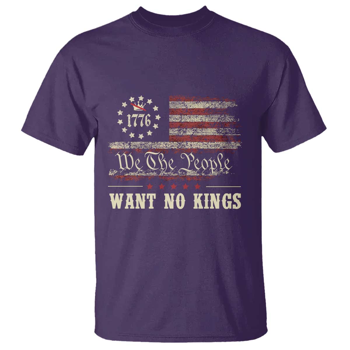 We The People Want No Kings T Shirt Retro June 14th Vintage 1776 Flag Patriotic TS02 Purple Print Your Wear