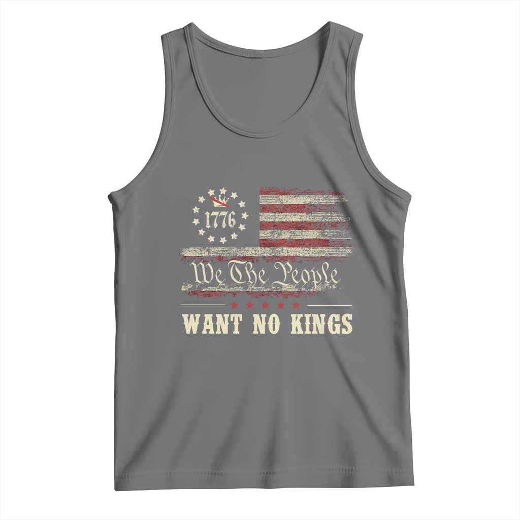We The People Want No Kings Tank Top Retro June 14th Vintage 1776 Flag Patriotic TS02 Black Heather Print Your Wear