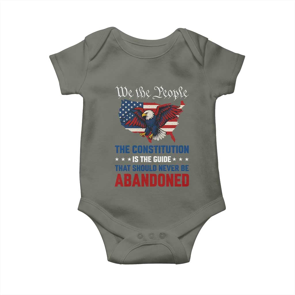 We the People Patriotic Eagle Baby Onesie Defend the Constitution American Flag TS02 Military Green Print Your Wear