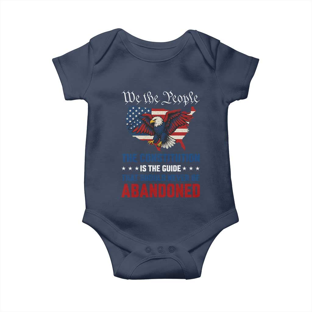 We the People Patriotic Eagle Baby Onesie Defend the Constitution American Flag TS02 Navy Print Your Wear