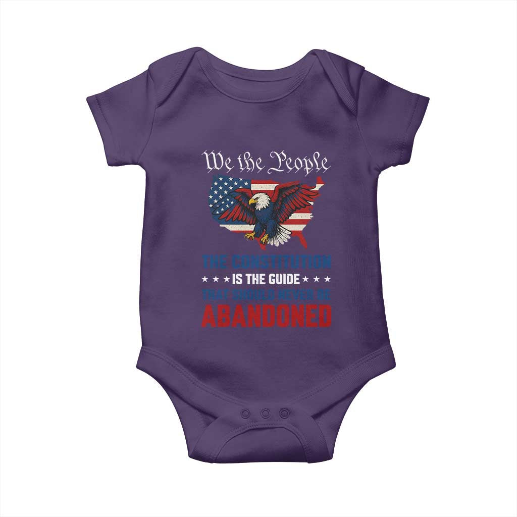 We the People Patriotic Eagle Baby Onesie Defend the Constitution American Flag TS02 Purple Print Your Wear