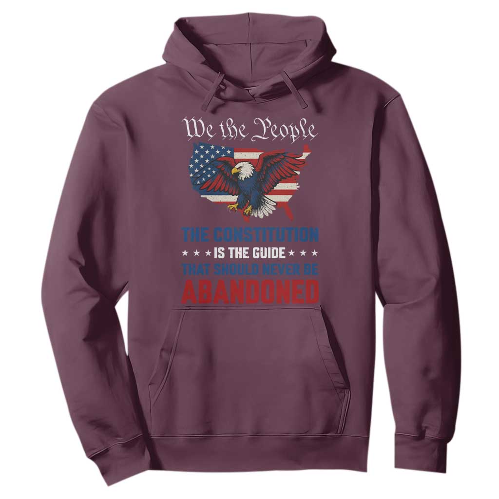 We the People Patriotic Eagle Hoodie Defend the Constitution American Flag TS02 Maroon Print Your Wear