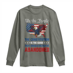 We the People Patriotic Eagle Long Sleeve Shirt Defend the Constitution American Flag TS02 Military Green Print Your Wear