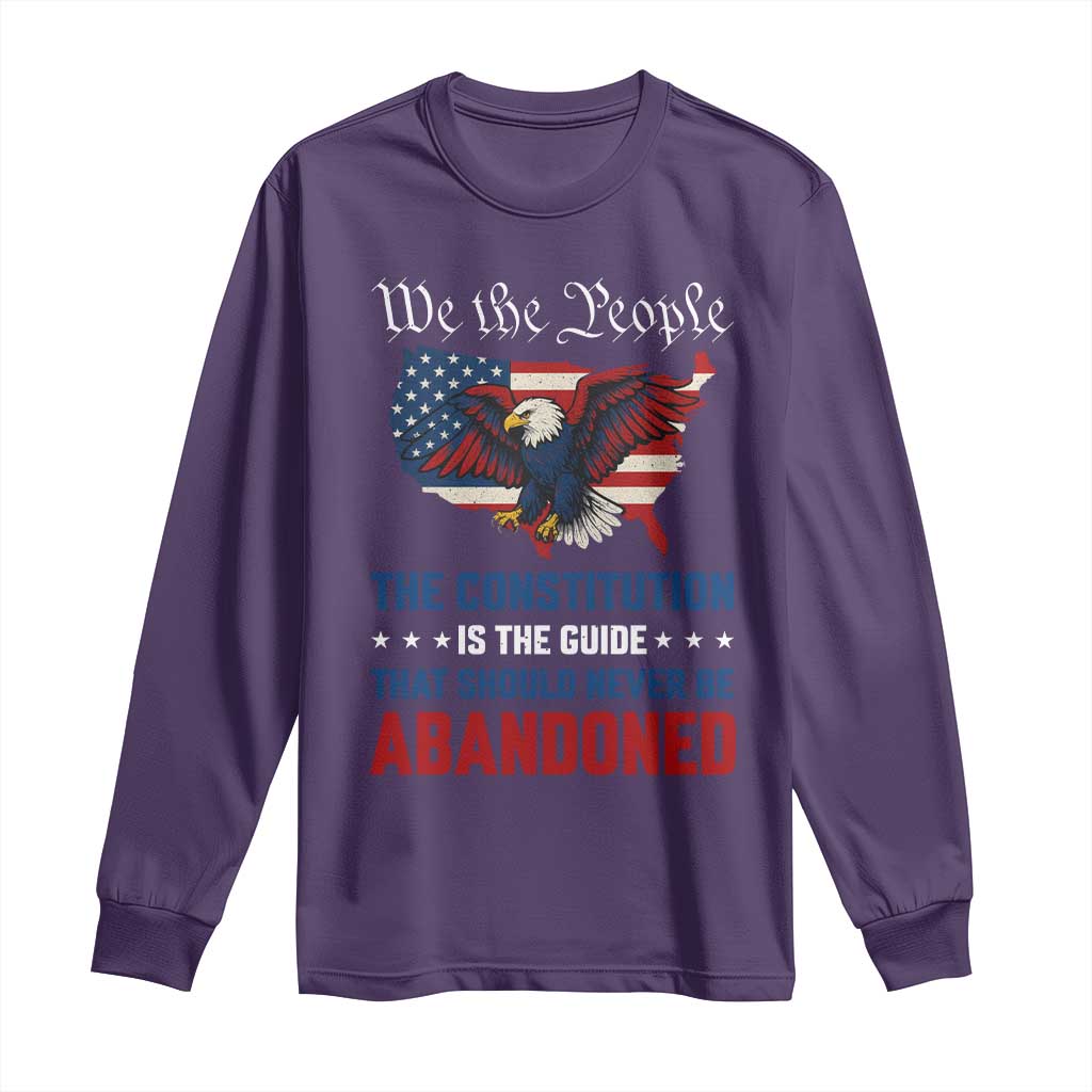 We the People Patriotic Eagle Long Sleeve Shirt Defend the Constitution American Flag TS02 Purple Print Your Wear
