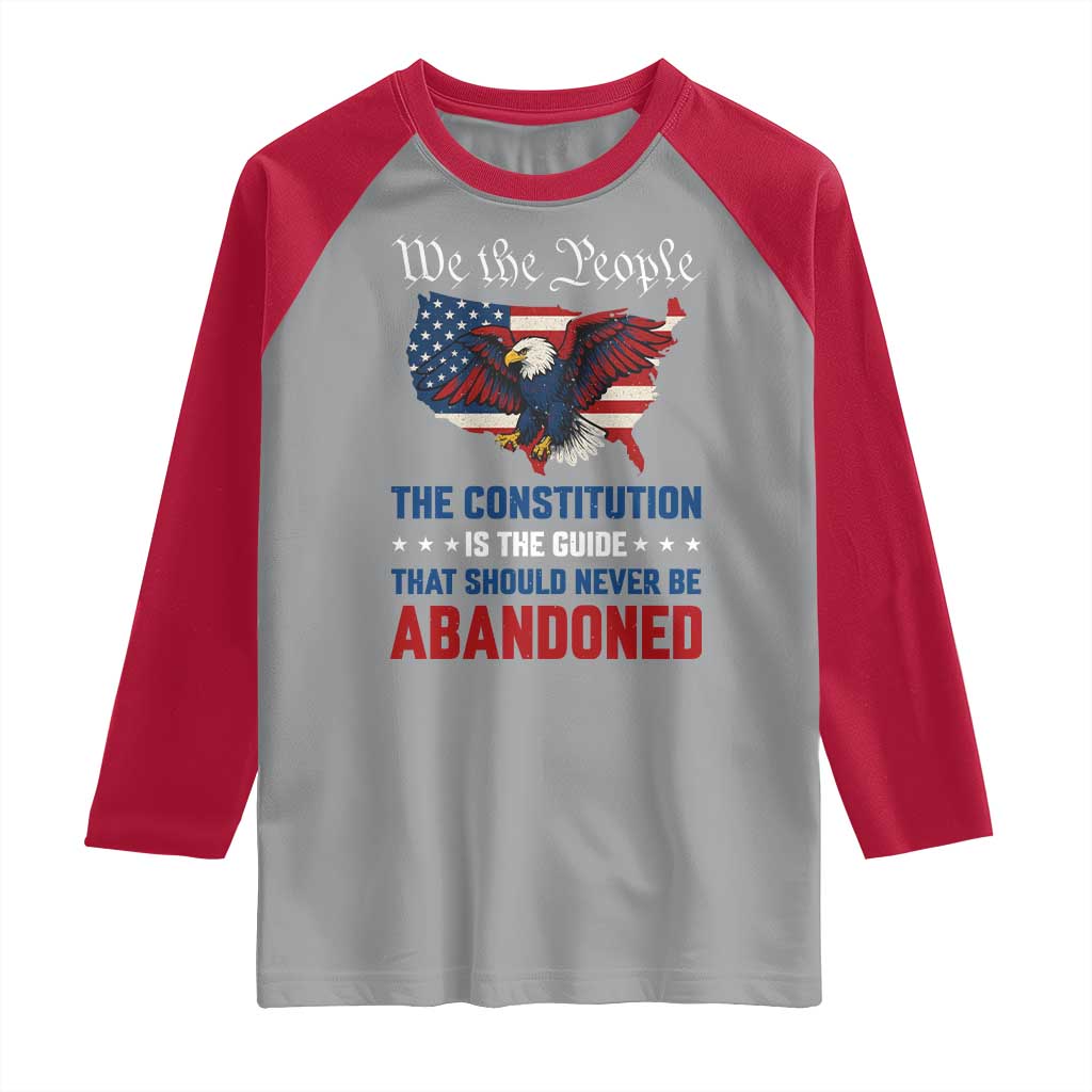 We the People Patriotic Eagle Raglan Shirt Defend the Constitution American Flag TS02 Sport Gray Red Print Your Wear