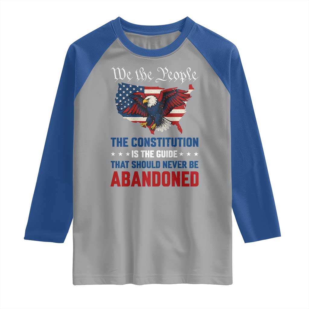 We the People Patriotic Eagle Raglan Shirt Defend the Constitution American Flag TS02 Sport Gray Royal Print Your Wear