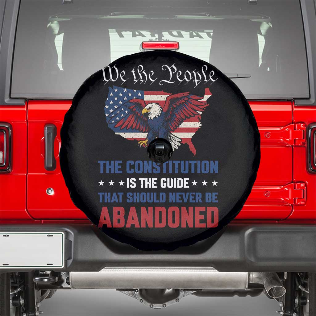 We the People Patriotic Eagle Spare Tire Cover Defend the Constitution American Flag TS02 Black Print Your Wear