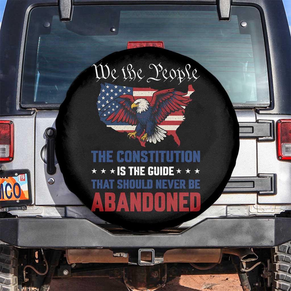 We the People Patriotic Eagle Spare Tire Cover Defend the Constitution American Flag TS02 No hole Black Print Your Wear
