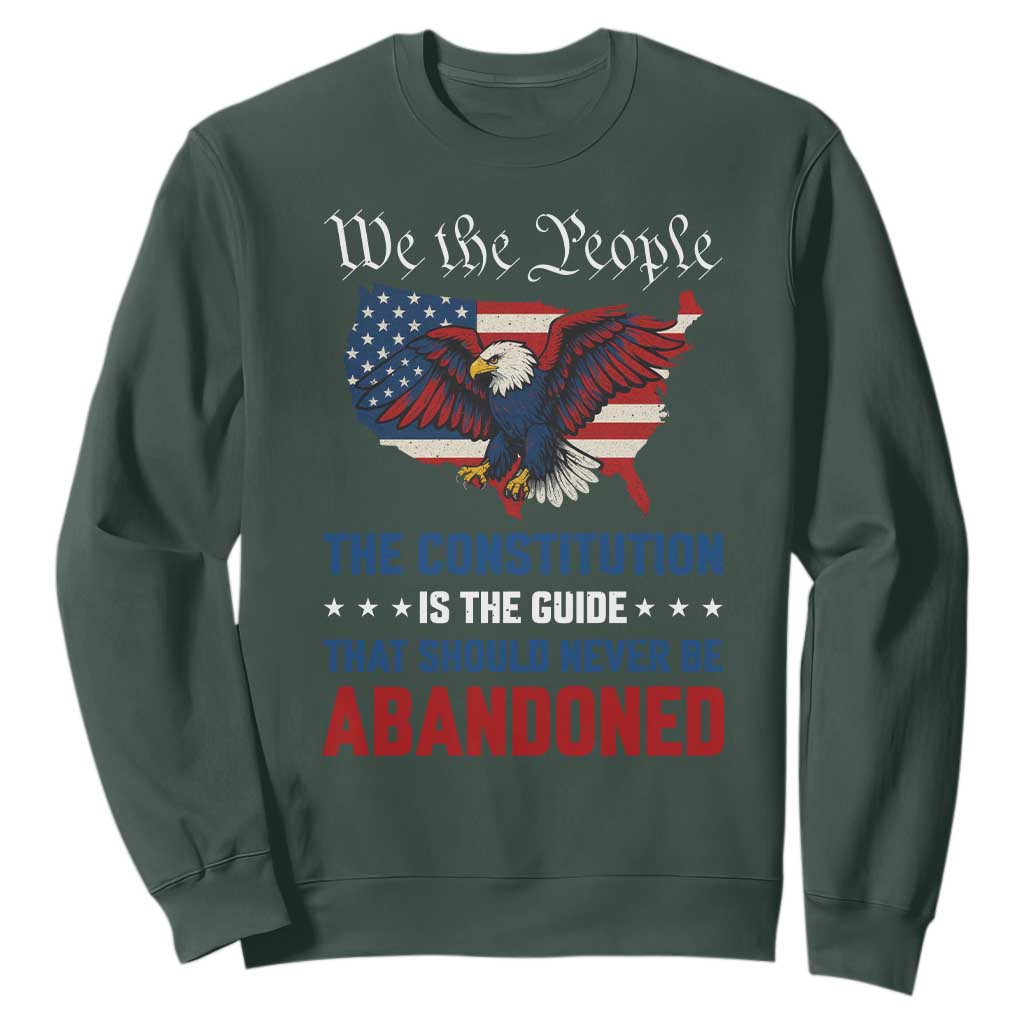 We the People Patriotic Eagle Sweatshirt Defend the Constitution American Flag TS02 Dark Forest Green Print Your Wear