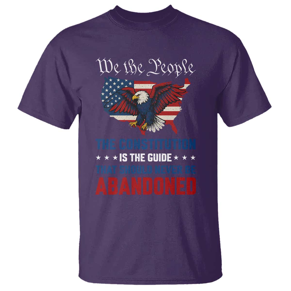 We the People Patriotic Eagle T Shirt Defend the Constitution American Flag TS02 Purple Print Your Wear