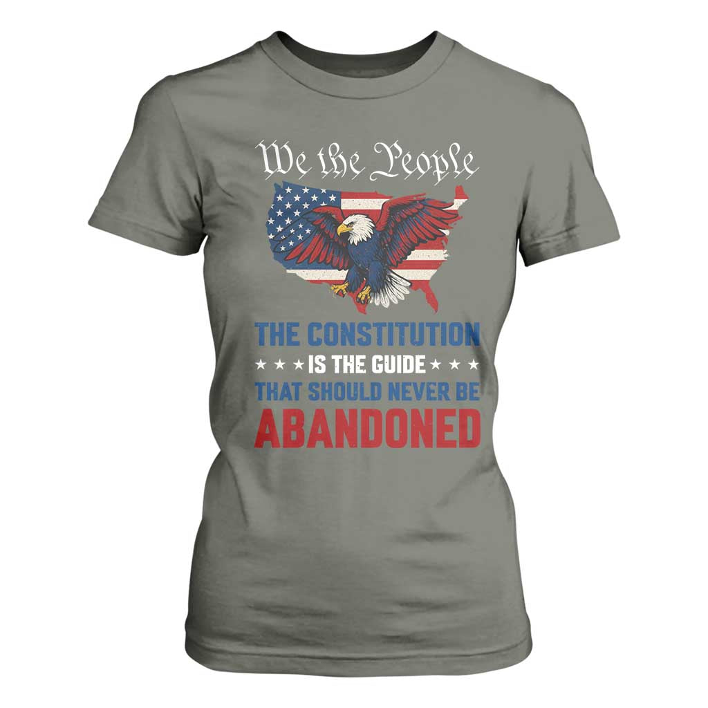 We the People Patriotic Eagle T Shirt For Women Defend the Constitution American Flag TS02 Military Green Print Your Wear