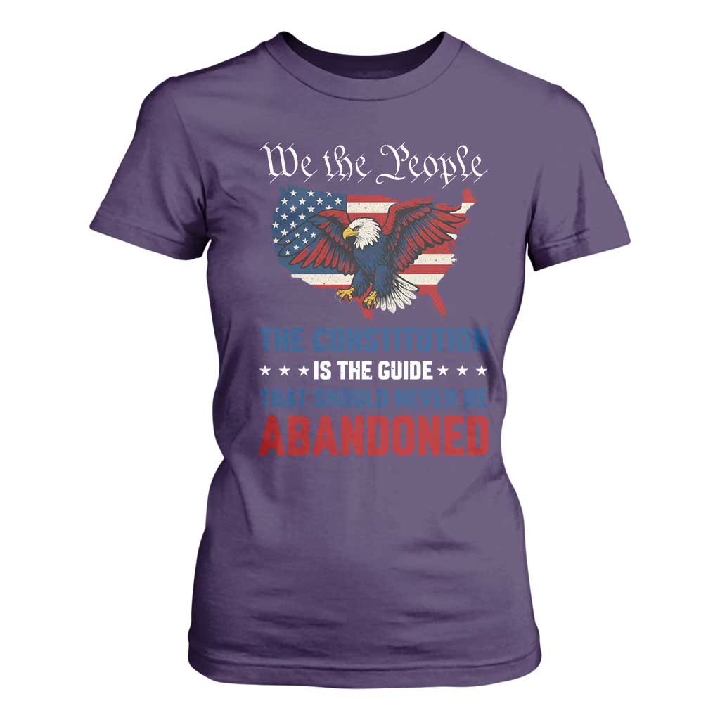 We the People Patriotic Eagle T Shirt For Women Defend the Constitution American Flag TS02 Purple Print Your Wear