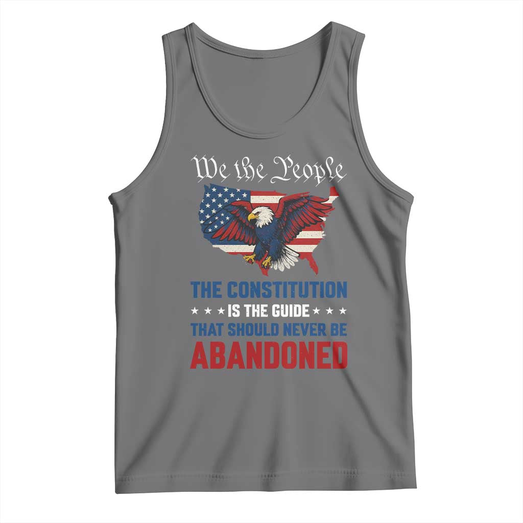 We the People Patriotic Eagle Tank Top Defend the Constitution American Flag TS02 Black Heather Print Your Wear