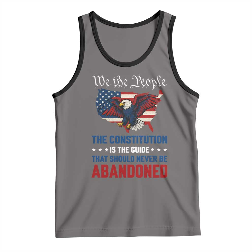We the People Patriotic Eagle Tank Top Defend the Constitution American Flag TS02 Deep Heather Black Print Your Wear