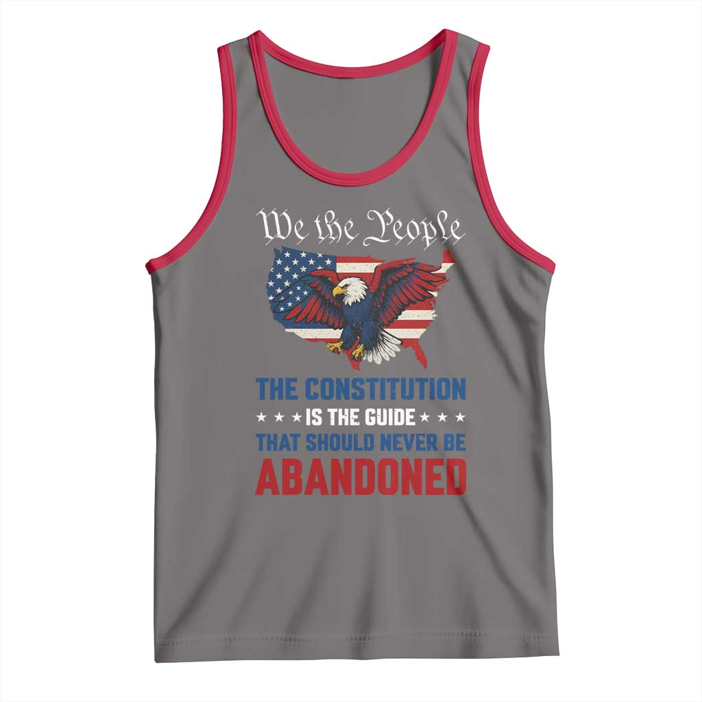 We the People Patriotic Eagle Tank Top Defend the Constitution American Flag TS02 Deep Heather Red Print Your Wear
