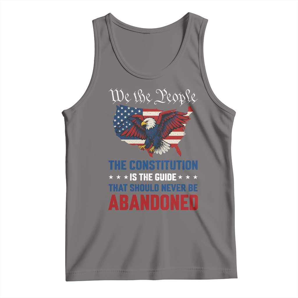 We the People Patriotic Eagle Tank Top Defend the Constitution American Flag TS02 Deep Heather Print Your Wear