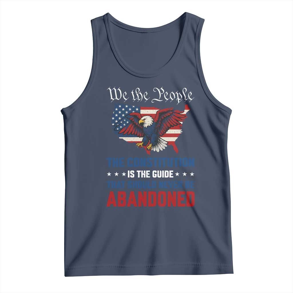 We the People Patriotic Eagle Tank Top Defend the Constitution American Flag TS02 Navy Print Your Wear