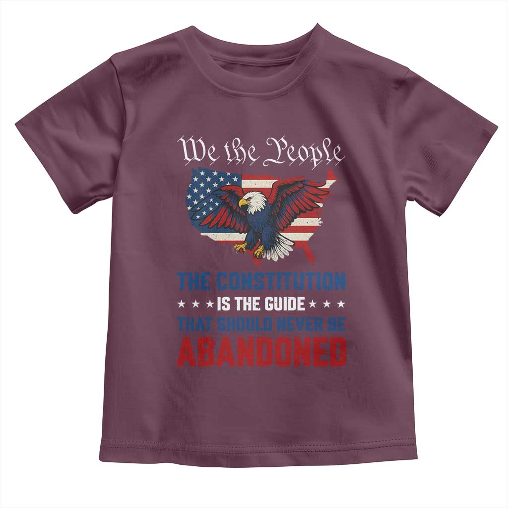 We the People Patriotic Eagle Toddler T Shirt Defend the Constitution American Flag TS02 Maroon Print Your Wear