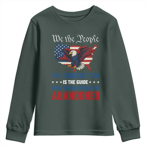 We the People Patriotic Eagle Youth Sweatshirt Defend the Constitution American Flag TS02 Dark Forest Green Print Your Wear