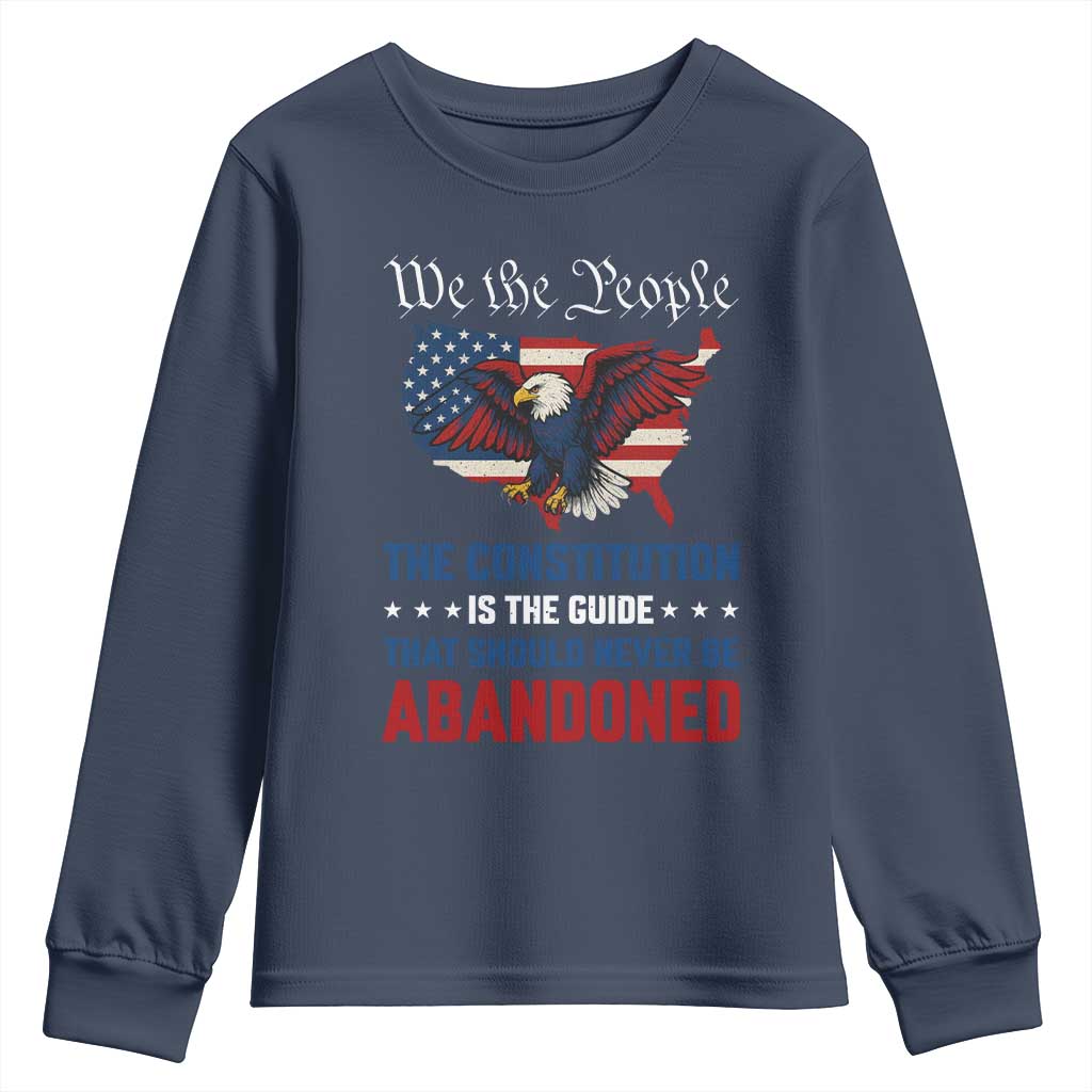 We the People Patriotic Eagle Youth Sweatshirt Defend the Constitution American Flag TS02 Navy Print Your Wear