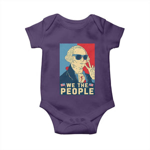 We the People Retro George Washington Baby Onesie Patriotic American Founding Fathers Peace Sign TS02 Purple Print Your Wear