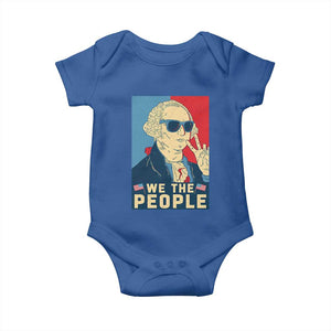 We the People Retro George Washington Baby Onesie Patriotic American Founding Fathers Peace Sign TS02 Royal Blue Print Your Wear