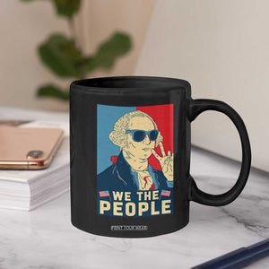 We the People Retro George Washington Coffee Mug Patriotic American Founding Fathers Peace Sign TS02 Print Your Wear