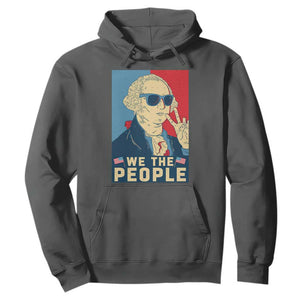 We the People Retro George Washington Hoodie Patriotic American Founding Fathers Peace Sign TS02 Dark Heather Print Your Wear
