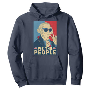 We the People Retro George Washington Hoodie Patriotic American Founding Fathers Peace Sign TS02 Navy Print Your Wear
