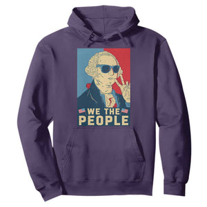 We the People Retro George Washington Hoodie Patriotic American Founding Fathers Peace Sign TS02 Purple Print Your Wear