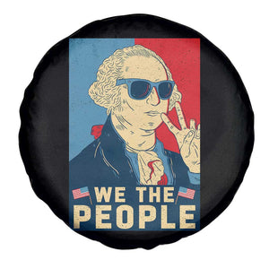 We the People Retro George Washington Spare Tire Cover Patriotic American Founding Fathers Peace Sign TS02 Print Your Wear