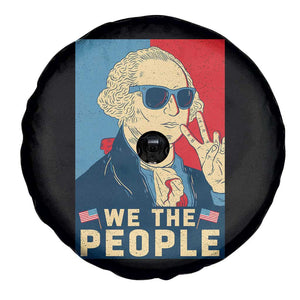 We the People Retro George Washington Spare Tire Cover Patriotic American Founding Fathers Peace Sign TS02 Print Your Wear