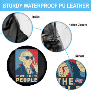 We the People Retro George Washington Spare Tire Cover Patriotic American Founding Fathers Peace Sign TS02 Print Your Wear