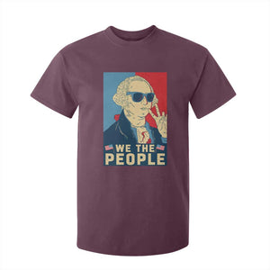 We the People Retro George Washington T Shirt For Kid Patriotic American Founding Fathers Peace Sign TS02 Maroon Print Your Wear