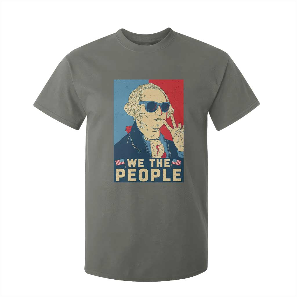 We the People Retro George Washington T Shirt For Kid Patriotic American Founding Fathers Peace Sign TS02 Military Green Print Your Wear