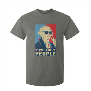 We the People Retro George Washington T Shirt For Kid Patriotic American Founding Fathers Peace Sign TS02 Military Green Print Your Wear