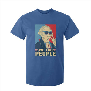 We the People Retro George Washington T Shirt For Kid Patriotic American Founding Fathers Peace Sign TS02 Royal Blue Print Your Wear