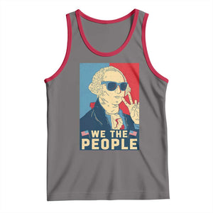 We the People Retro George Washington Tank Top Patriotic American Founding Fathers Peace Sign TS02 Deep Heather Red Print Your Wear