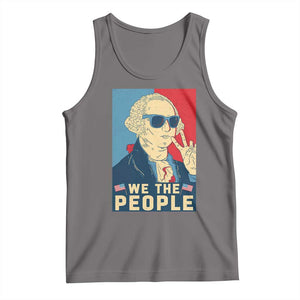 We the People Retro George Washington Tank Top Patriotic American Founding Fathers Peace Sign TS02 Deep Heather Print Your Wear