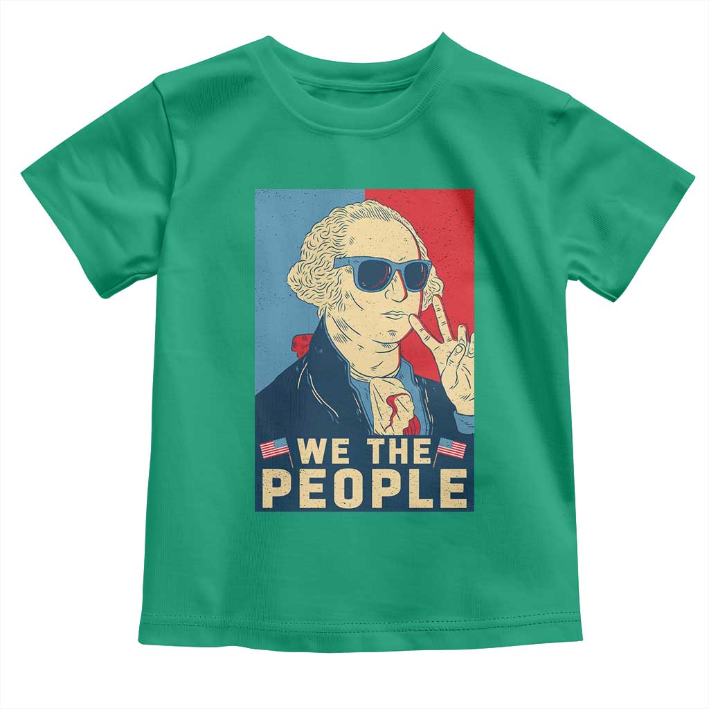 We the People Retro George Washington Toddler T Shirt Patriotic American Founding Fathers Peace Sign TS02 Irish Green Print Your Wear