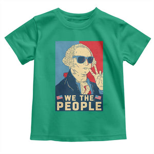 We the People Retro George Washington Toddler T Shirt Patriotic American Founding Fathers Peace Sign TS02 Irish Green Print Your Wear